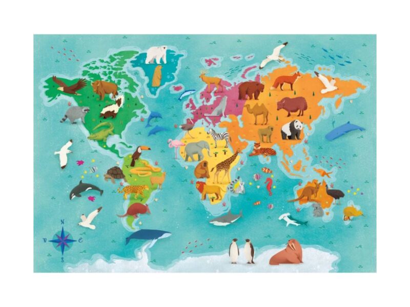 Állatok a világ körül 250 db-os puzzle - Clementoni - 1. kép