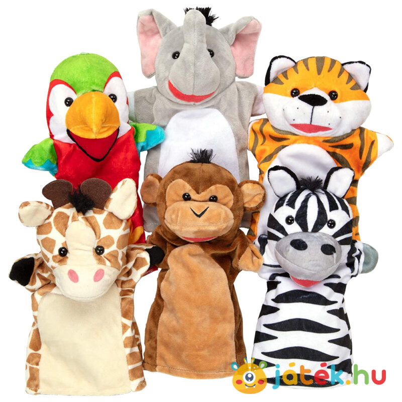 Bábjáték: Szafari pajtások kesztyűbáb (6 darabos) karakterei - Melissa & Doug