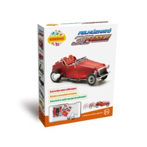 Felhúzható 3D puzzle - piros oldtimer - 1. kép