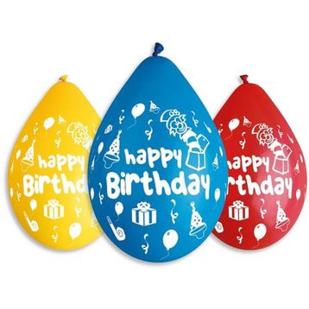 Happy Birthday feliratos lufi vegyes színekben