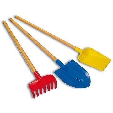 Műanyag kerti szerszámok fa nyéllel - 71 cm