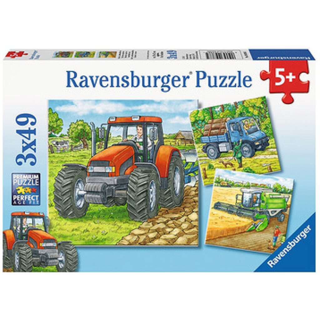 Ravensburger: mezőgazdasági gépek 3x49 darabos puzzle - 1. kép