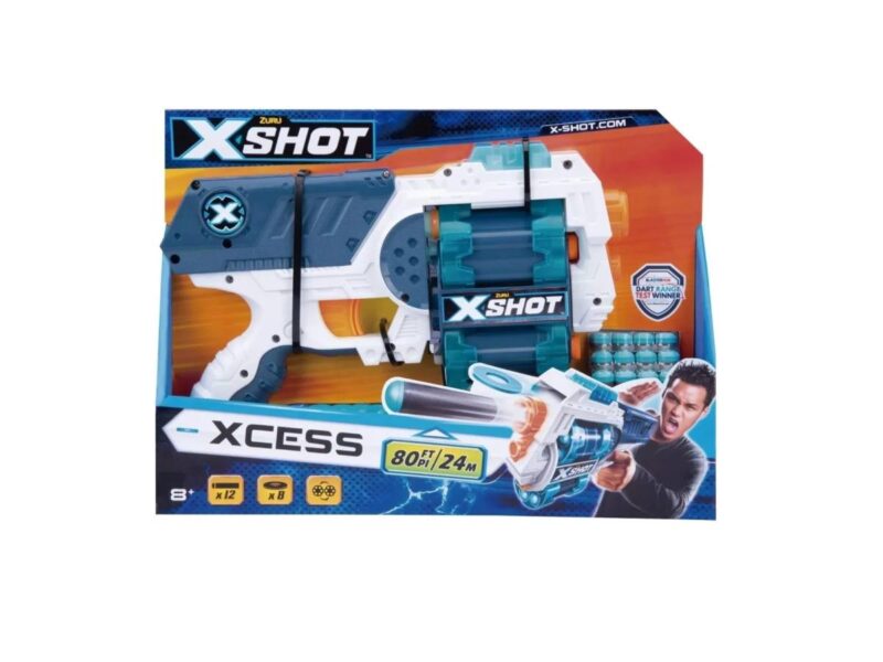 X-Shot Xcess dupla forgótáras szivacslövő és korongvető játékpisztoly - 1. kép