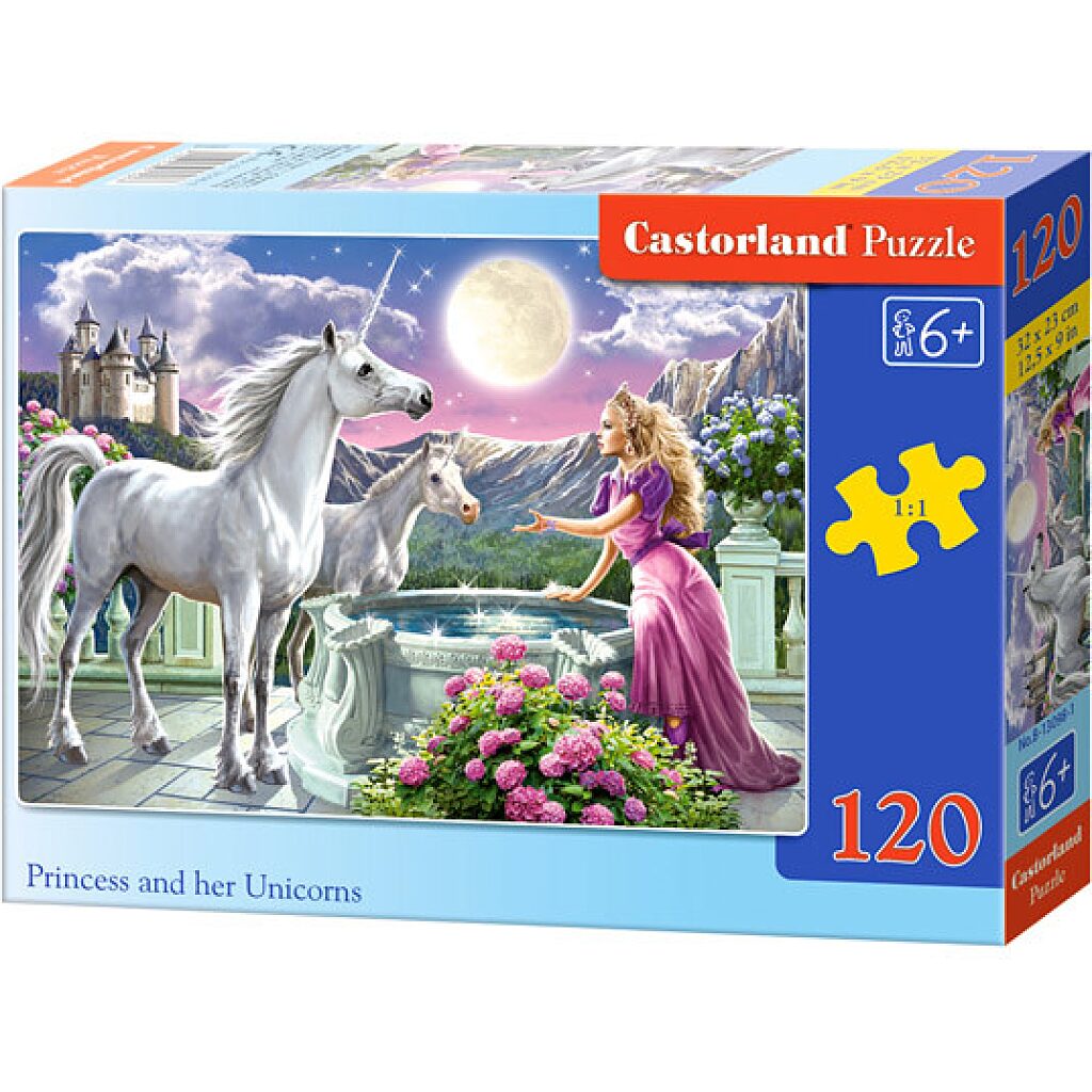 A hercegnő és az unikornisok 120 darabos puzzle - 1. Kép