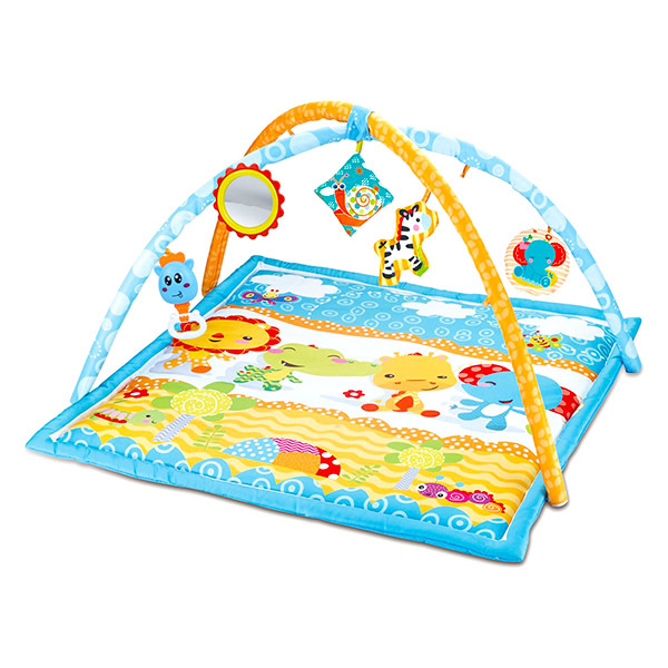 Állatos bébi játszószőnyeg - kék - 1. Kép