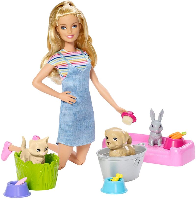 Barbie: állatka napközi szett szőke hajú babával - 5. Kép