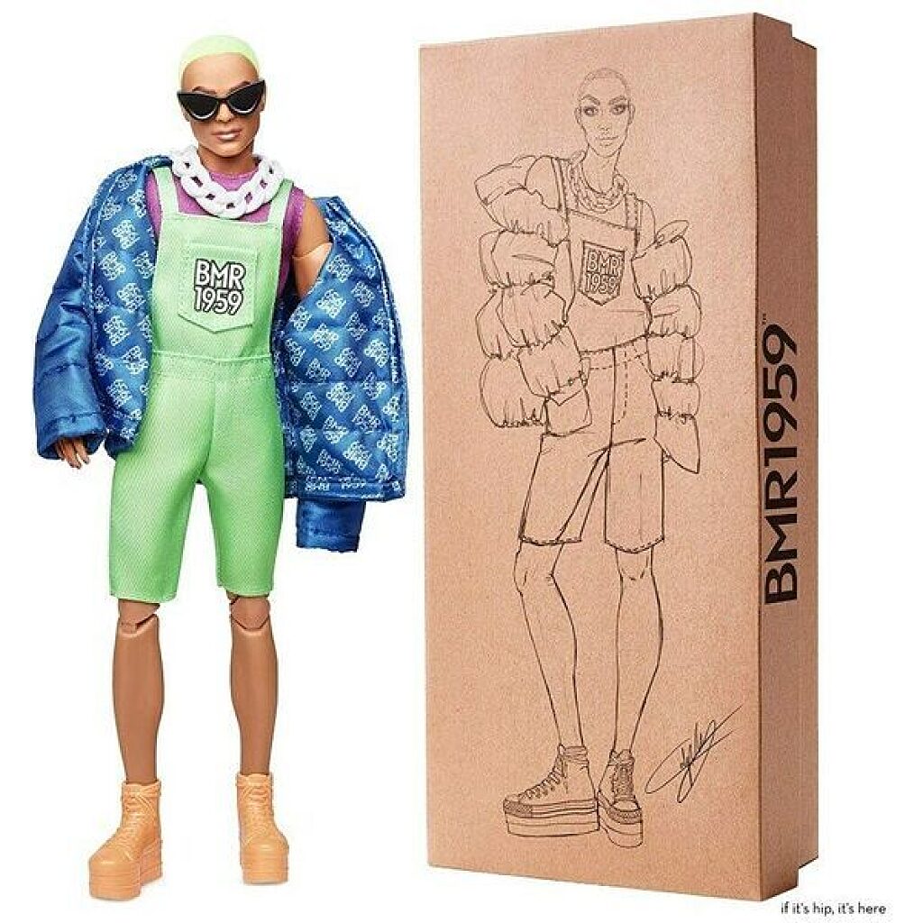 Barbie: BMR1959 - Ken retro divatbaba zöld hajjal - 1. Kép