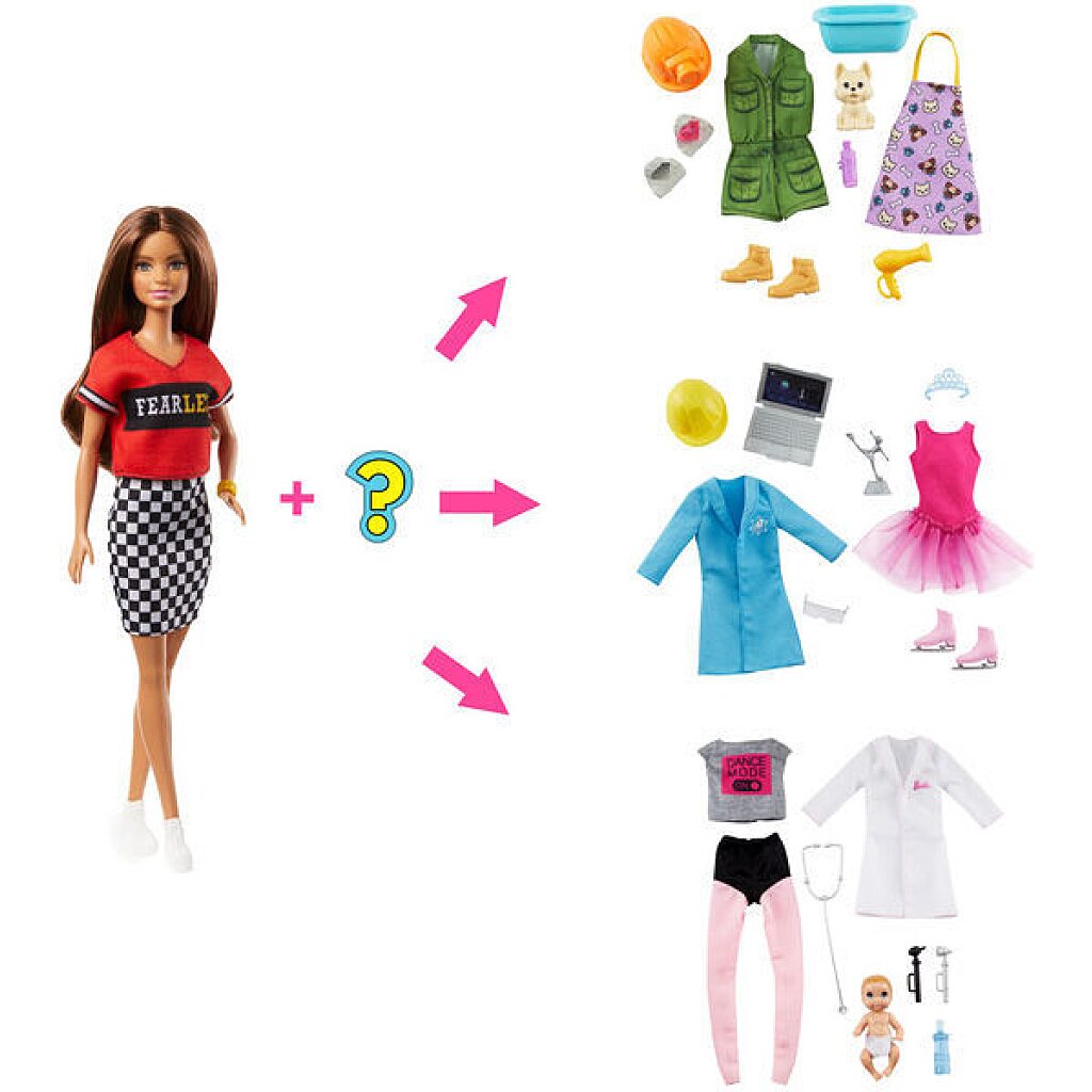 Barbie: Meglepetés karrier baba - barna - 3. Kép