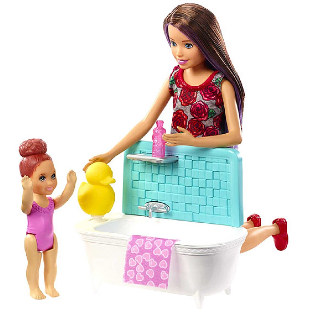 Barbie Skipper: barna hajú Barbie vörös hajú kislánnyal - 3. Kép
