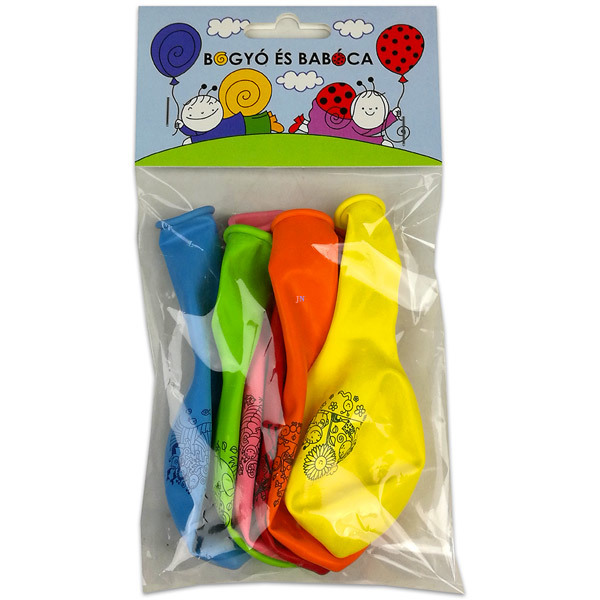 Bogyó és Babóca - színes mintás lufik - 6 db - 2. Kép