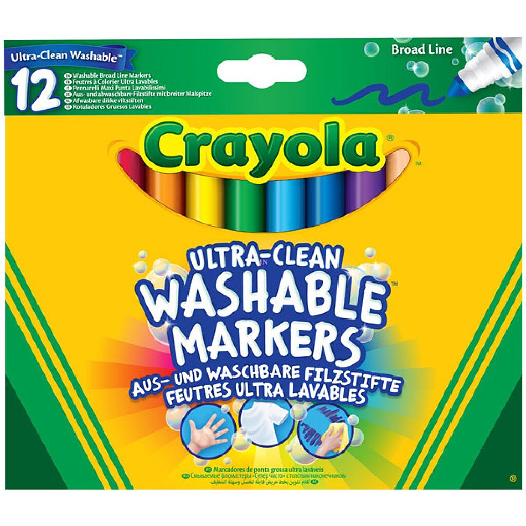 Crayola: 12 darabos vastag lemosható filctoll - 1. Kép