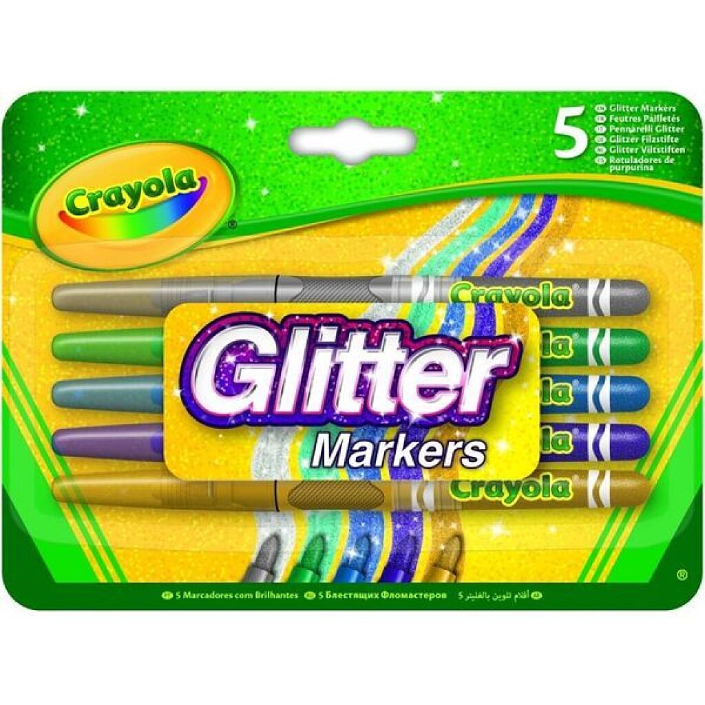 Crayola: Csillámos filctoll készlet - 5db-os - 1. Kép