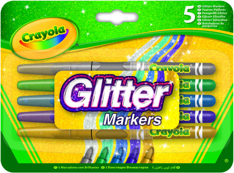 Crayola: Csillámos filctoll készlet - 5db-os - 4. Kép