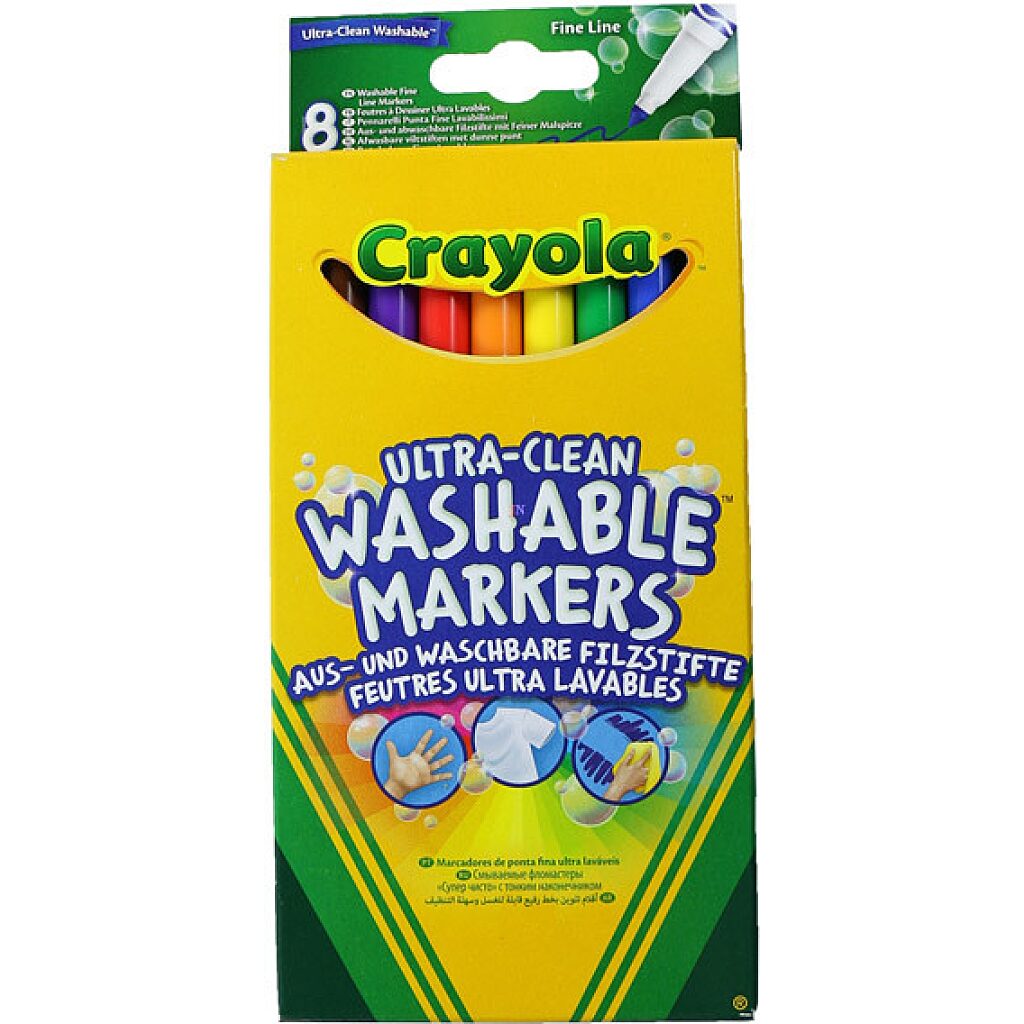 Crayola - kimosható vékony filctoll - 8 darabos - 1. Kép
