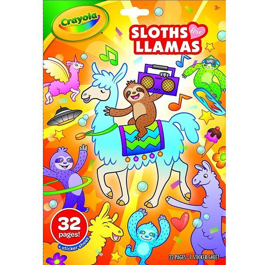 Crayola: Lajhár és Láma matricás színező - 1. Kép