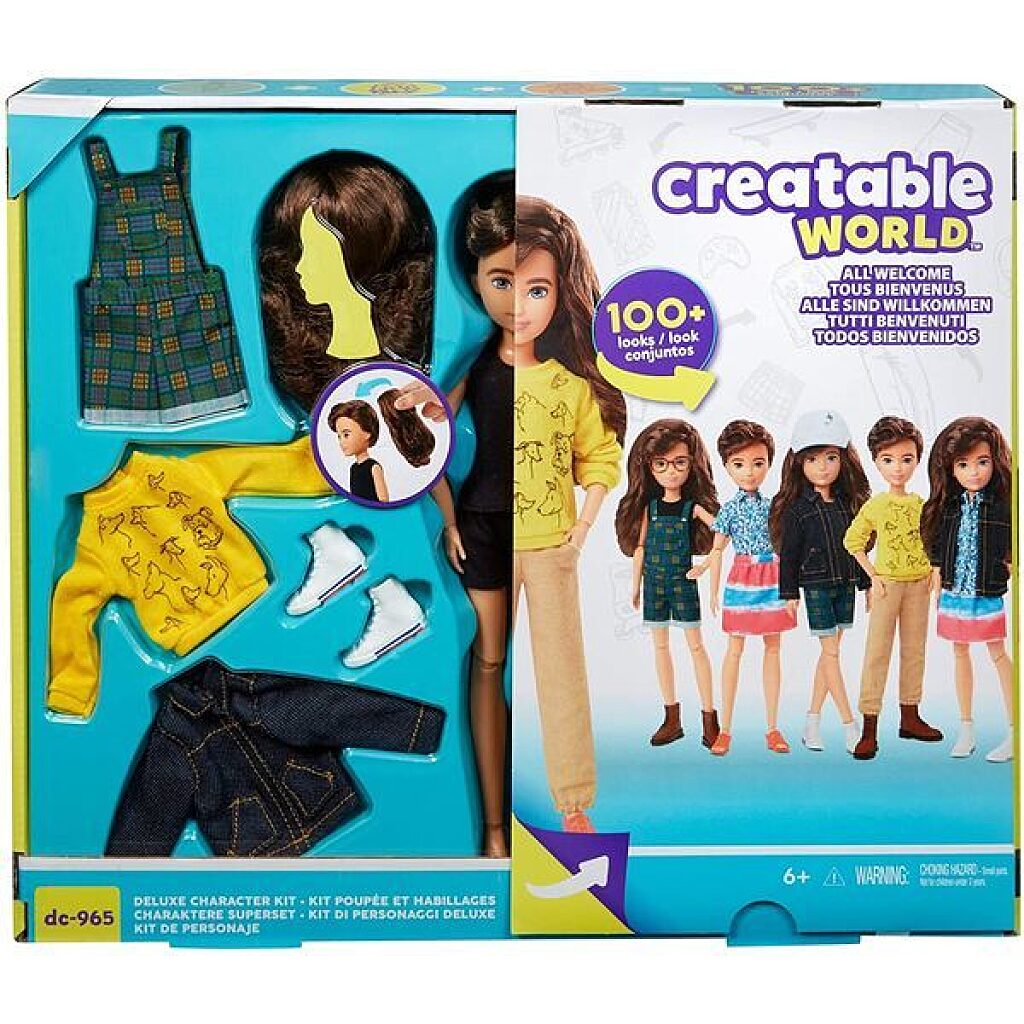 Creatable World: Barna hajú öltöztethető baba 12 kiegészítővel - 1. Kép