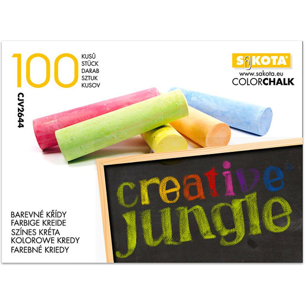 Creative Jungle: 100 darabos táblakréta - színes - 1. Kép