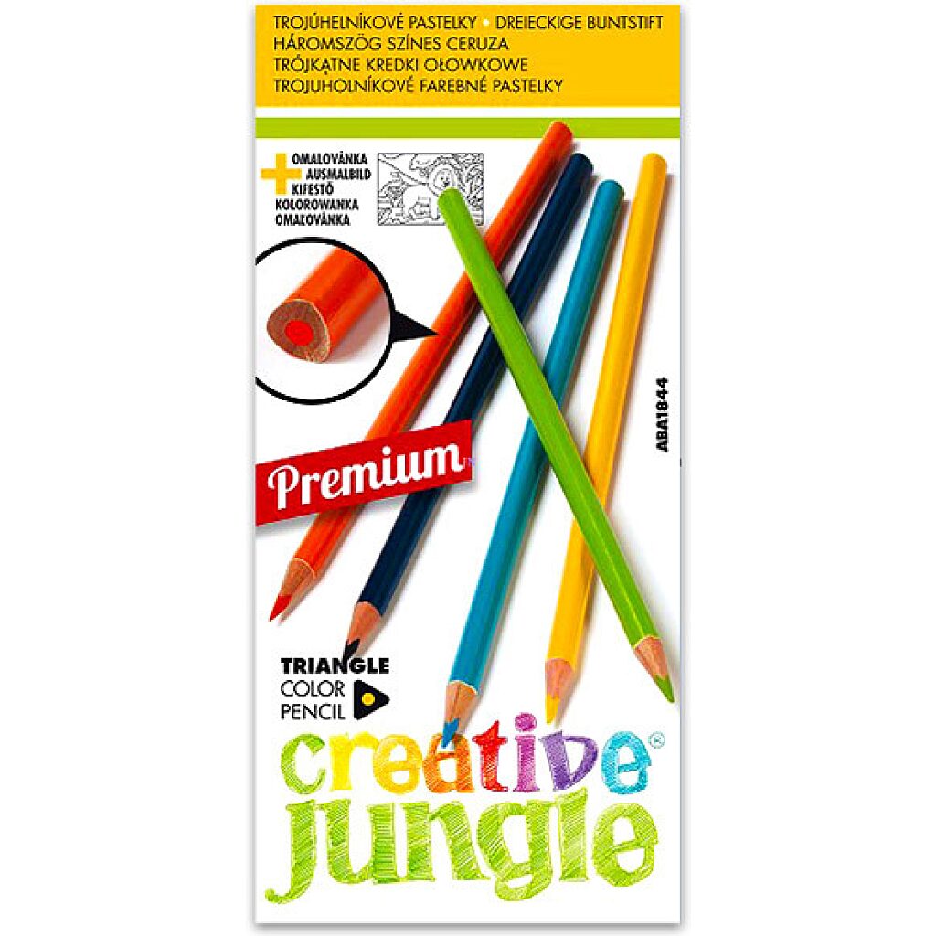Creative Jungle 12 darabos háromszögletű színes ceruza készlet - 1. Kép