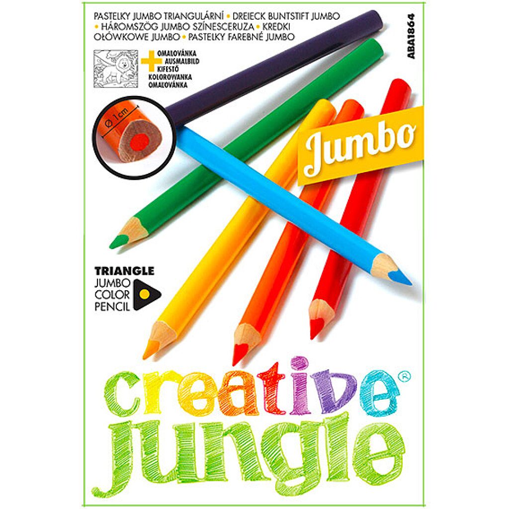 Creative Jungle 12 darabos jumbo háromszögletű színes ceruza - 1. Kép