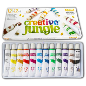 Creative Jungle 12 darabos tubusos tempera készlet kifestővel - 1. Kép
