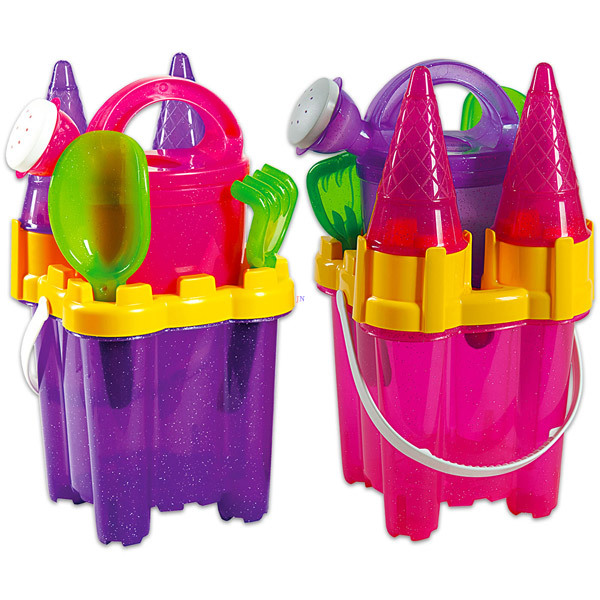 Csillogó homokvár készlet kannával - több színben - 1. Kép