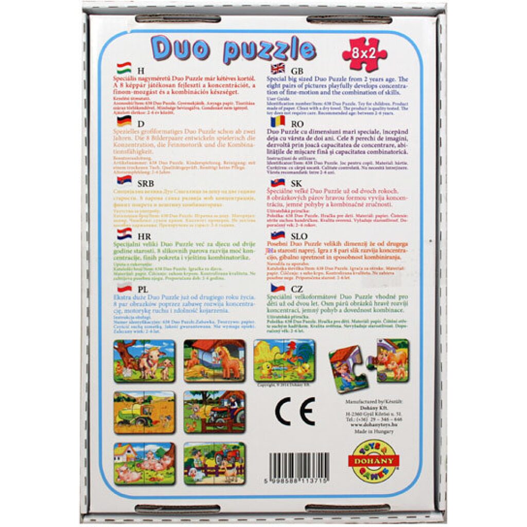 Duo Puzzle 8 x 2 darabos - farm - 2. Kép