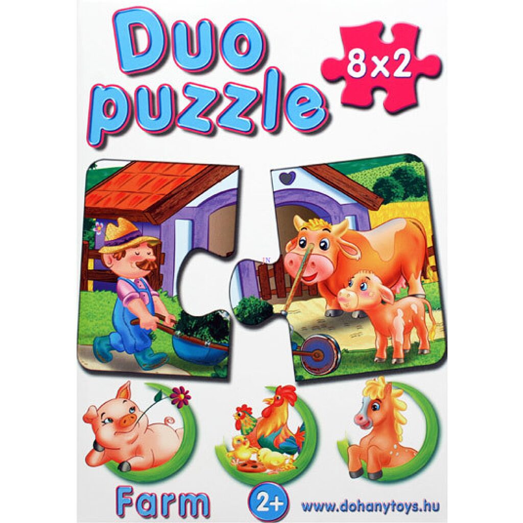 Duo Puzzle 8 x 2 darabos - farm - 1. Kép