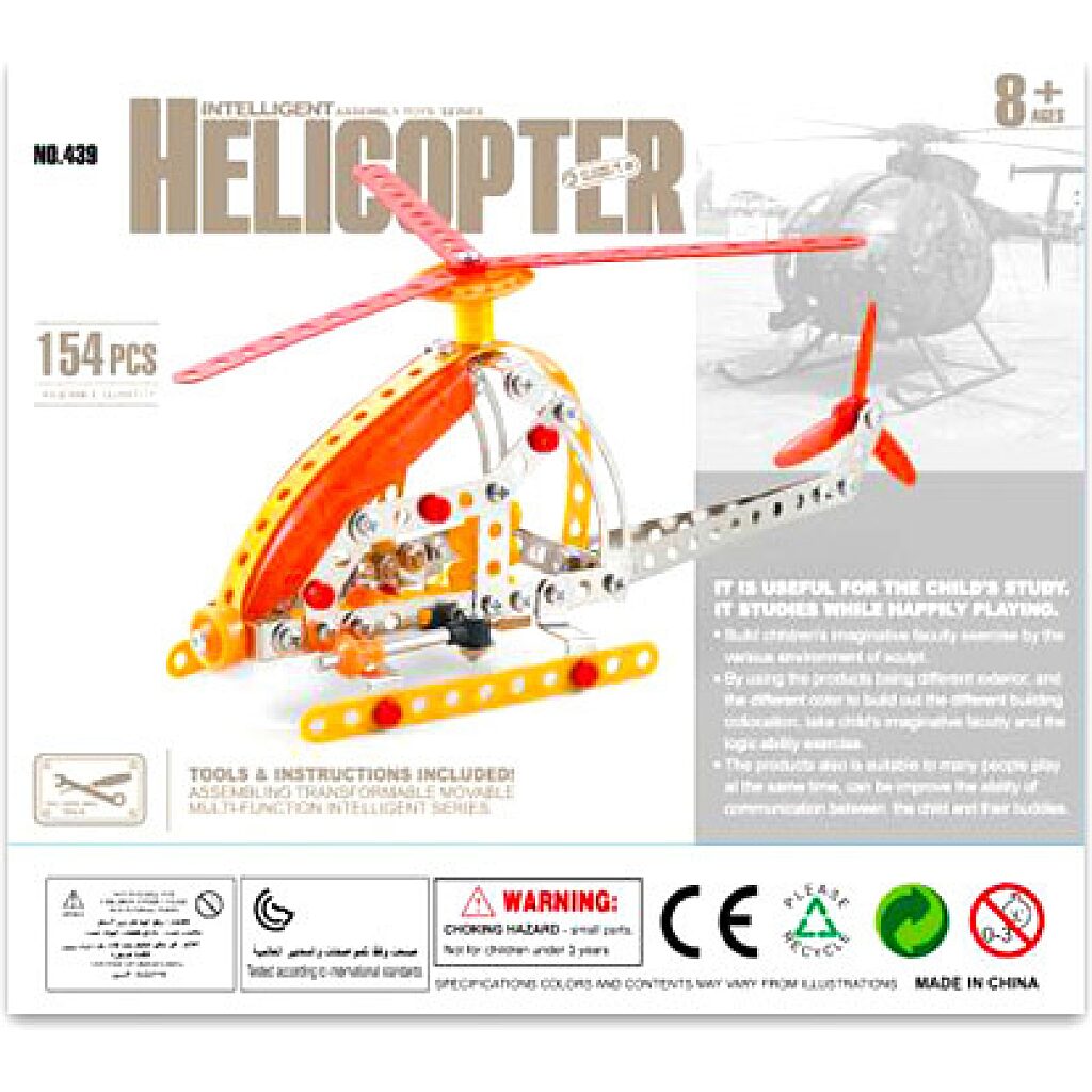 Helikopter 154 darabos fém építő szett - 1. Kép