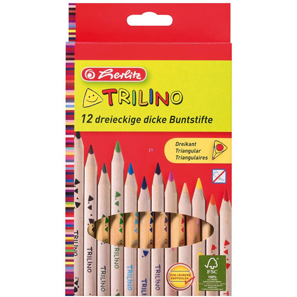 Herlitz Trilino háromszög alakú színes ceruza - 12 db - 1. Kép