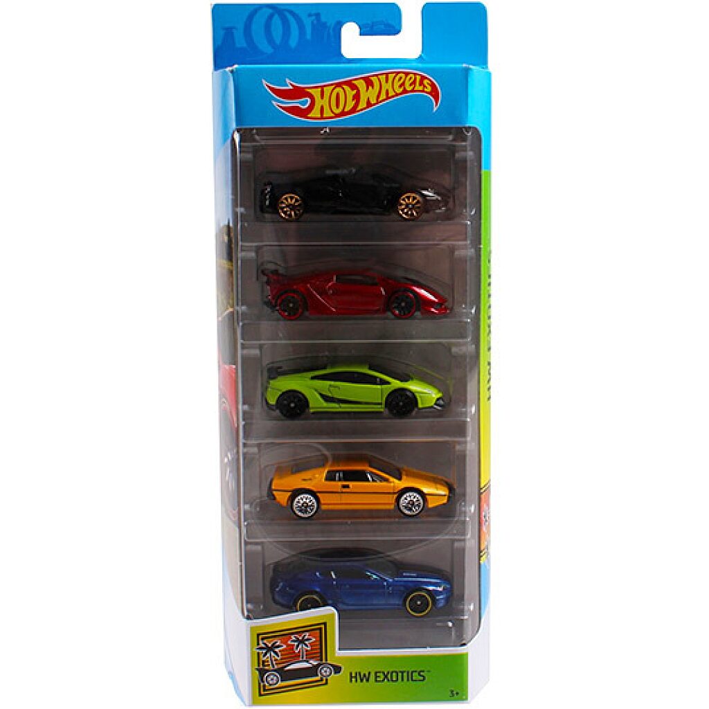 Hot Wheels: 5 darabos kisautó készlet - Exotics - 1. Kép
