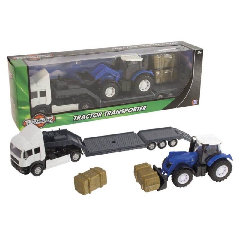 Kék traktor szállító fehér kamion (Teamsterz Tractor Transporter) - 3. Kép