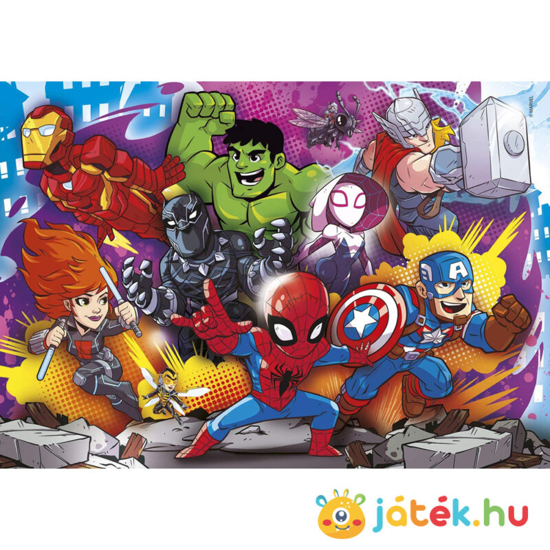 Marvel: Szuperhősök 4 az 1-ben puzzle 1. kirakott képe - 2x20, 2x60 db - Clementoni Super Hero Adventures 24769