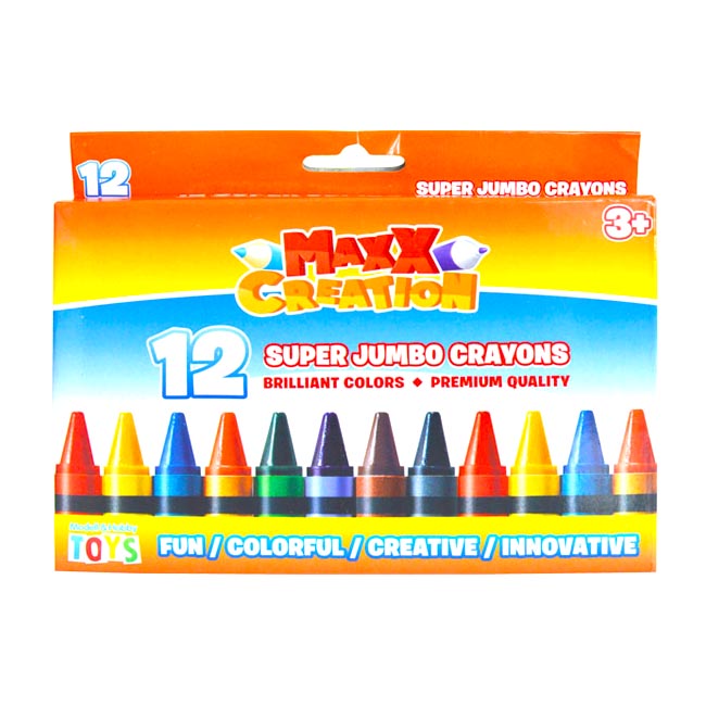 MaxxCreation: 12 darabos tömzsi zsírkréta - alapszínekben - 4. Kép