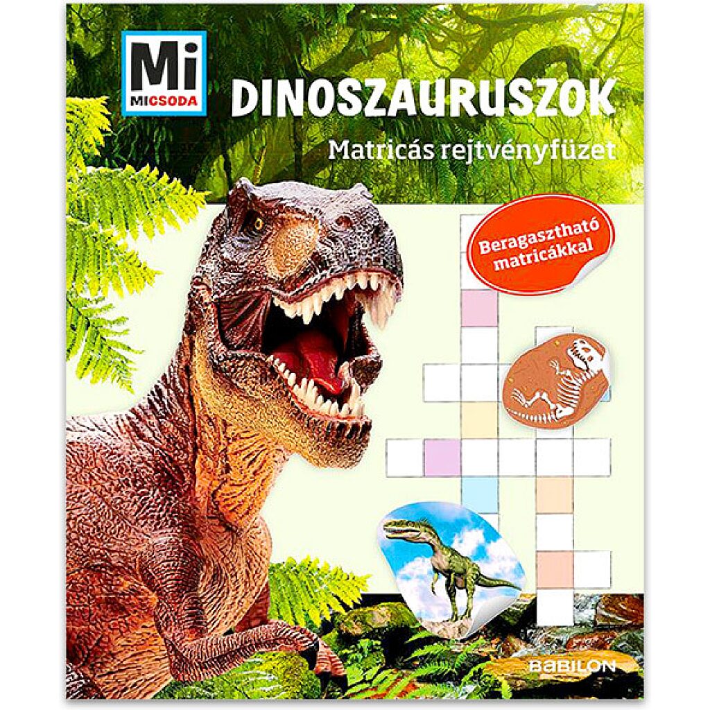 Mi Micsoda: Dinoszauruszok matricás rejtvényfüzet - 1. Kép