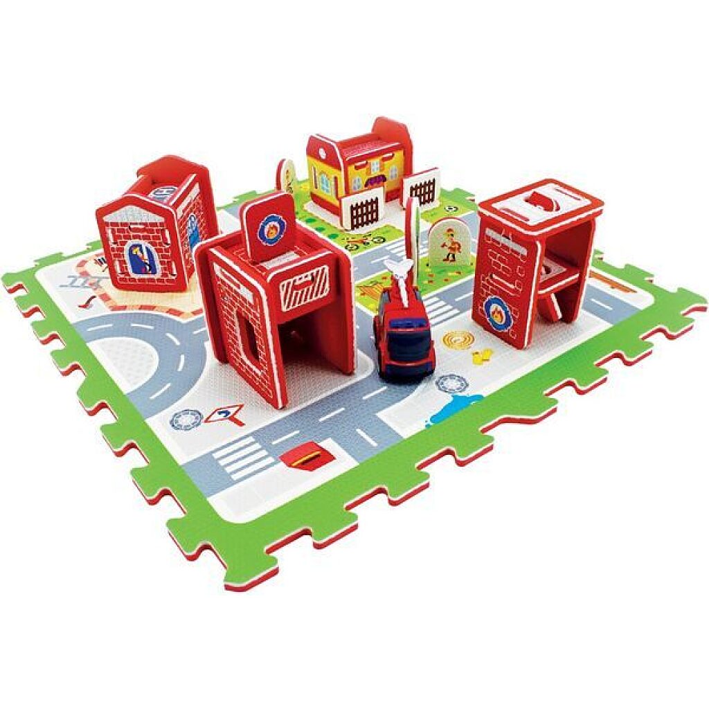 Mini tűzoltóállomás szivacs puzzle szőnyeg - 1. Kép