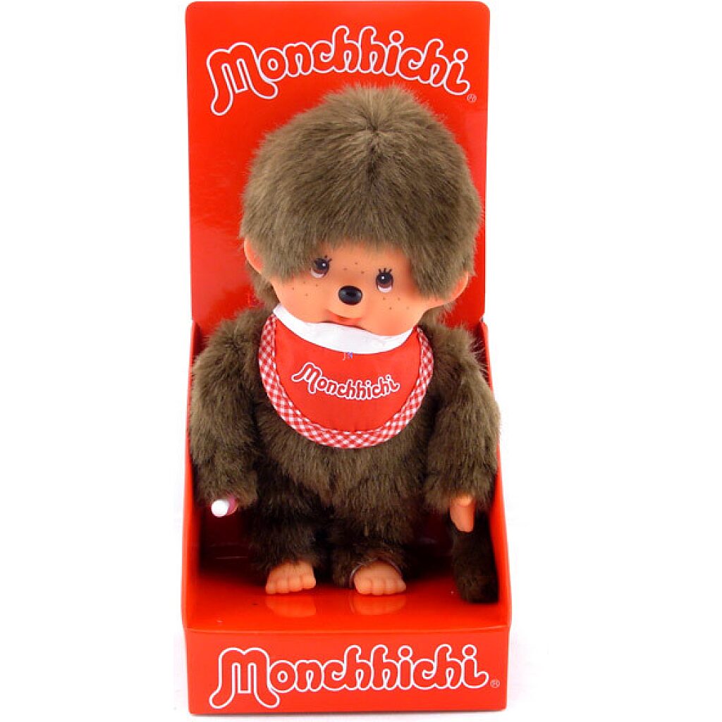 Monchhichi - fiú figura kis piros előkével - 20 cm - 1. Kép