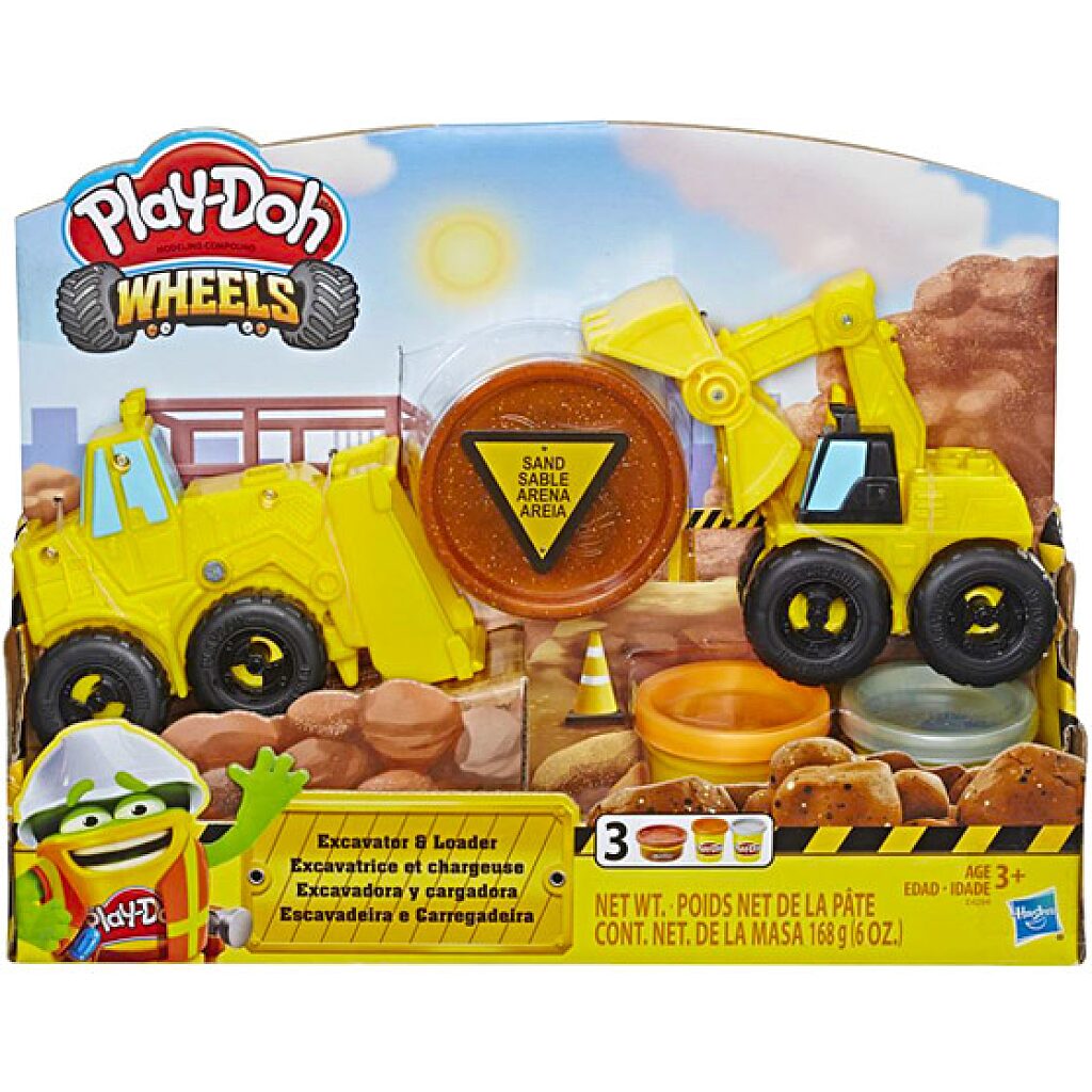 Play-Doh: Kerekek - Kotró és rakodó gépek gyurmaszett - 1. Kép