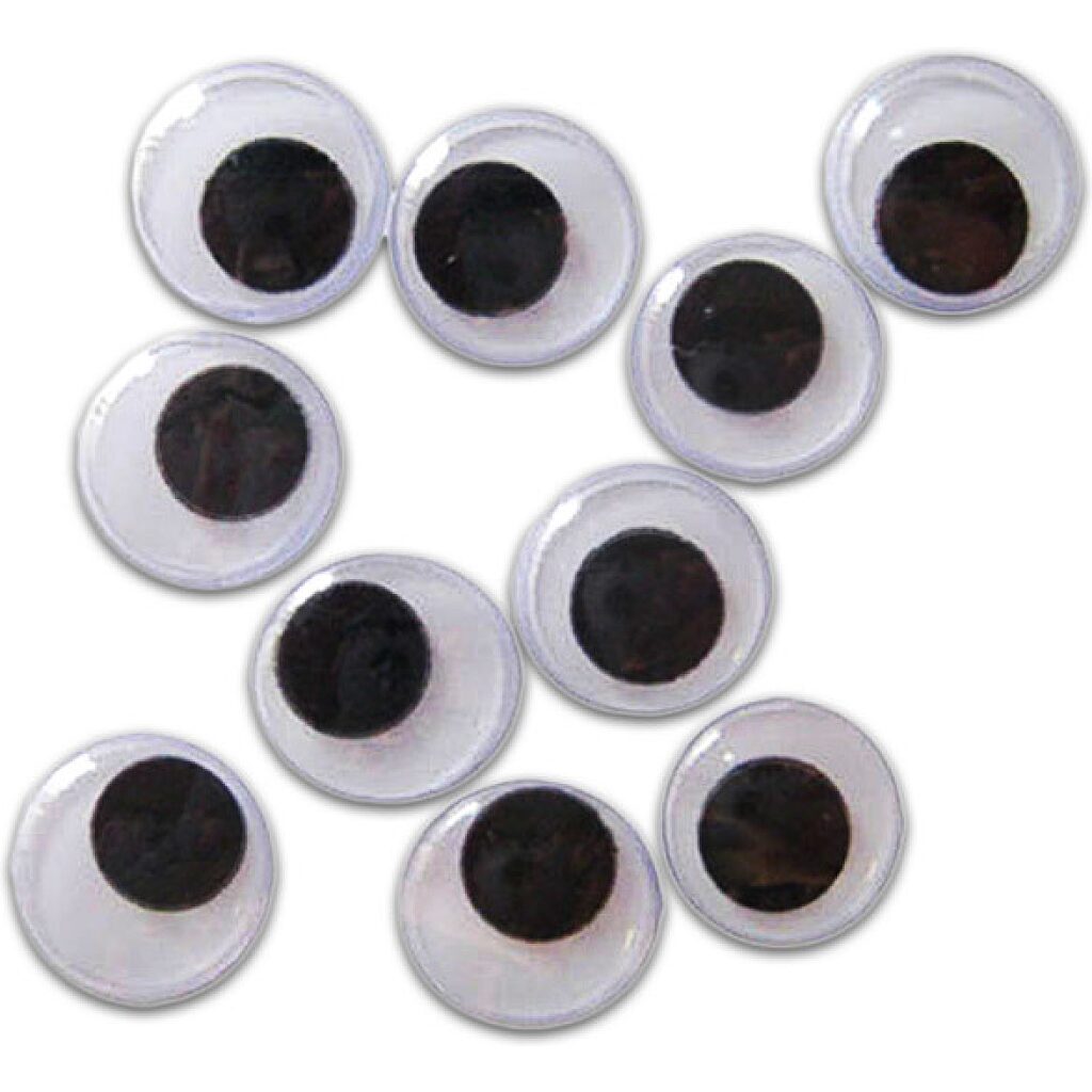 Ragasztható mozgó szemek 10 darabos készlet - 8 mm - 1. Kép