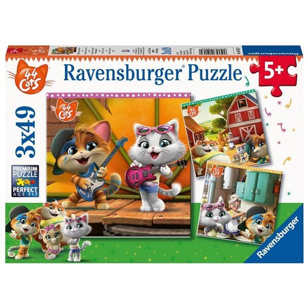 Ravensburger: 44 csacska macska 3x49 darabos puzzle - 1. Kép