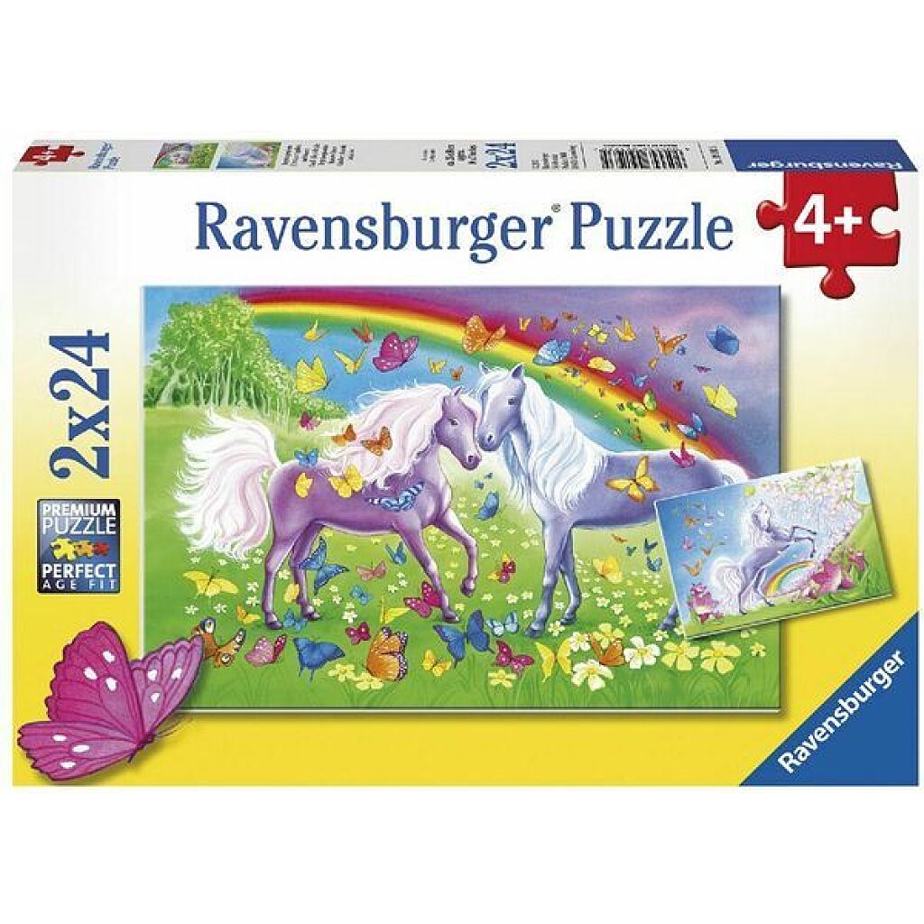 Ravensburger: Lovak és szivárvány 2 x 24 darabos puzzle - 1. Kép