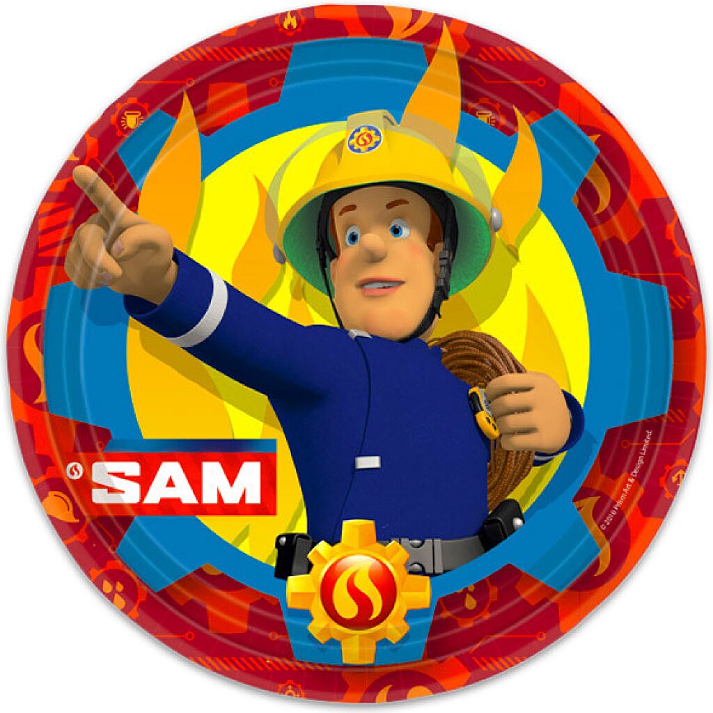 Sam a tűzoltó: 8 darabos papírtanyér 23 cm-es - 1. Kép