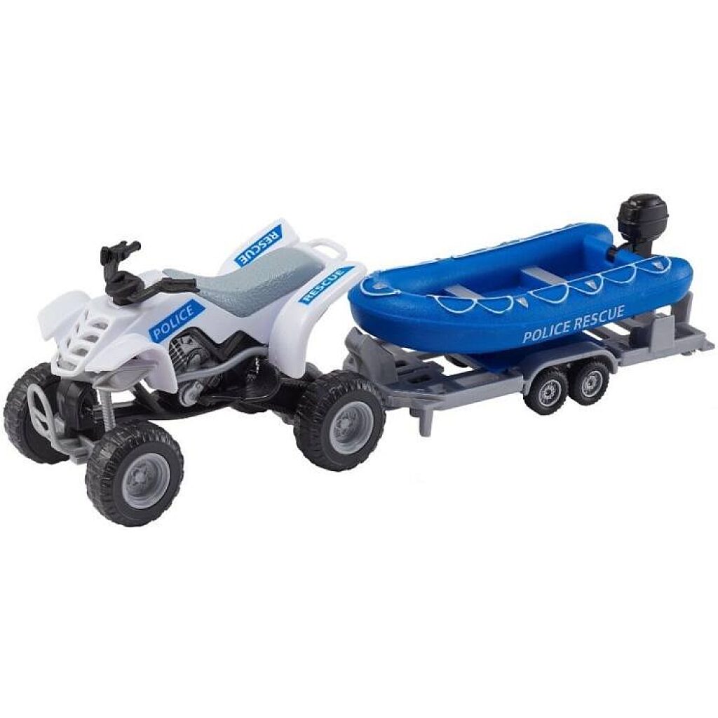 Sürgősségi quad motorcsónakkal és utánfutóval