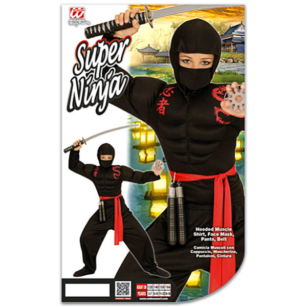 Szuper ninja jelmez - 158 cm-es méret - 1. Kép