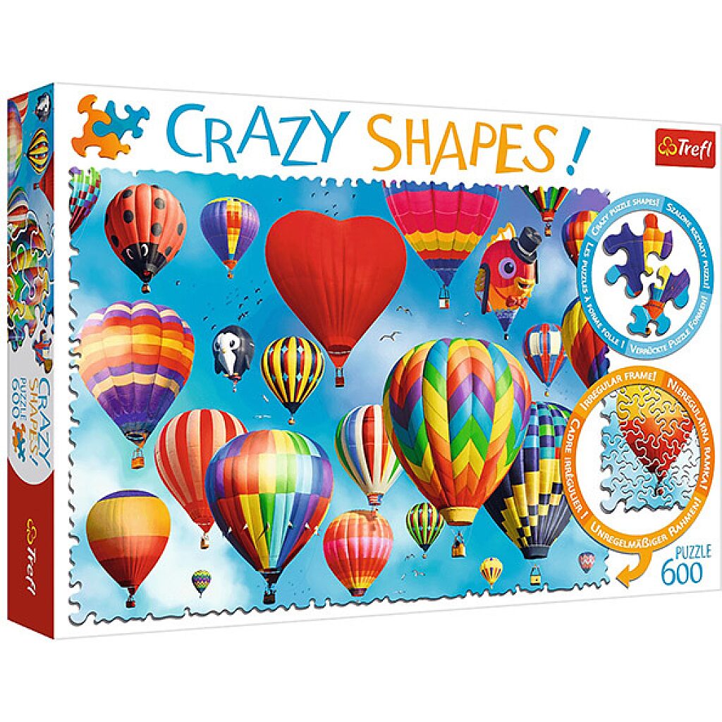 Trefl Crazy Shapes: Színes hőlégballonok 600 db-os puzzle - 1. Kép