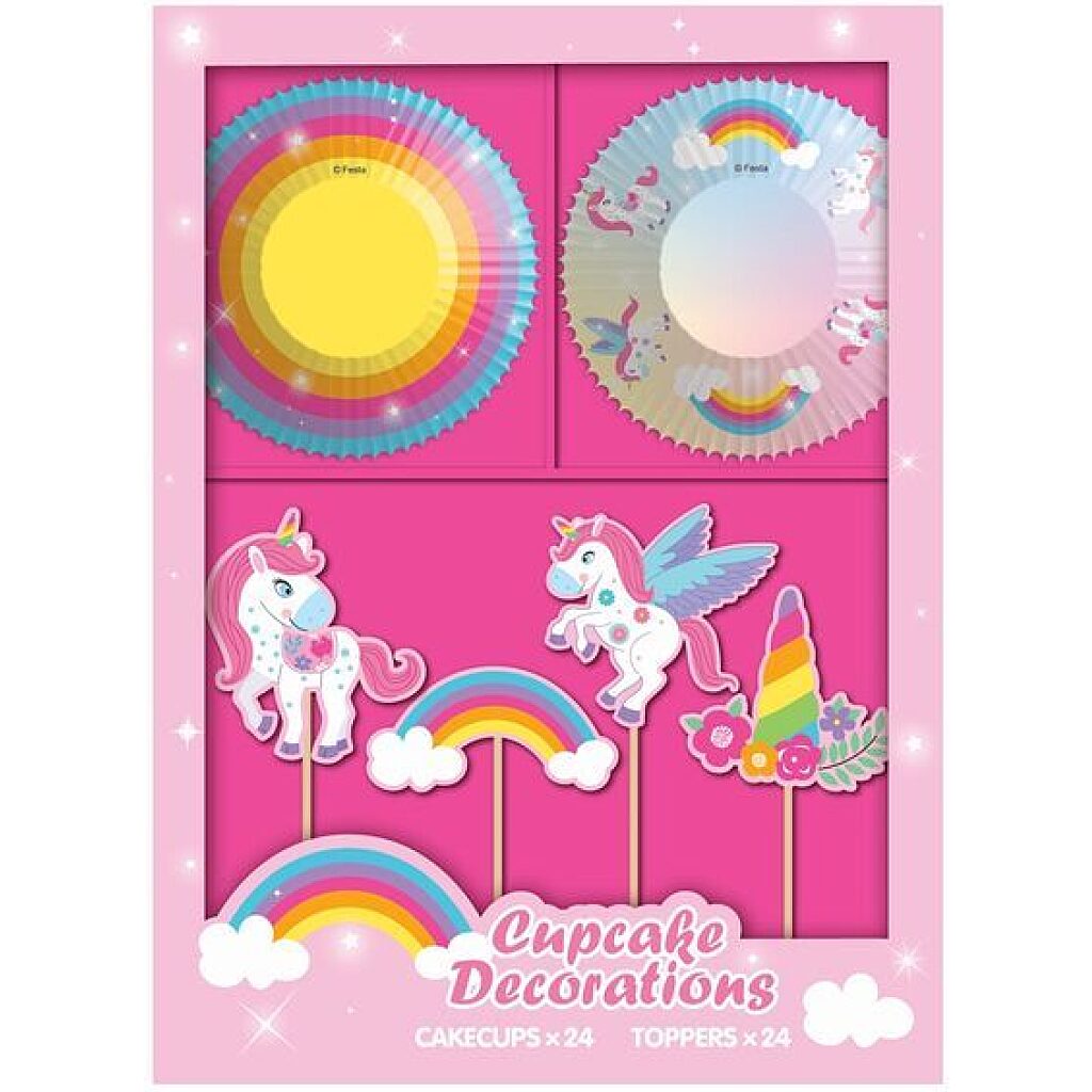 Unikornisos muffin dekoráló szett -  2 x 24 db - 1. Kép