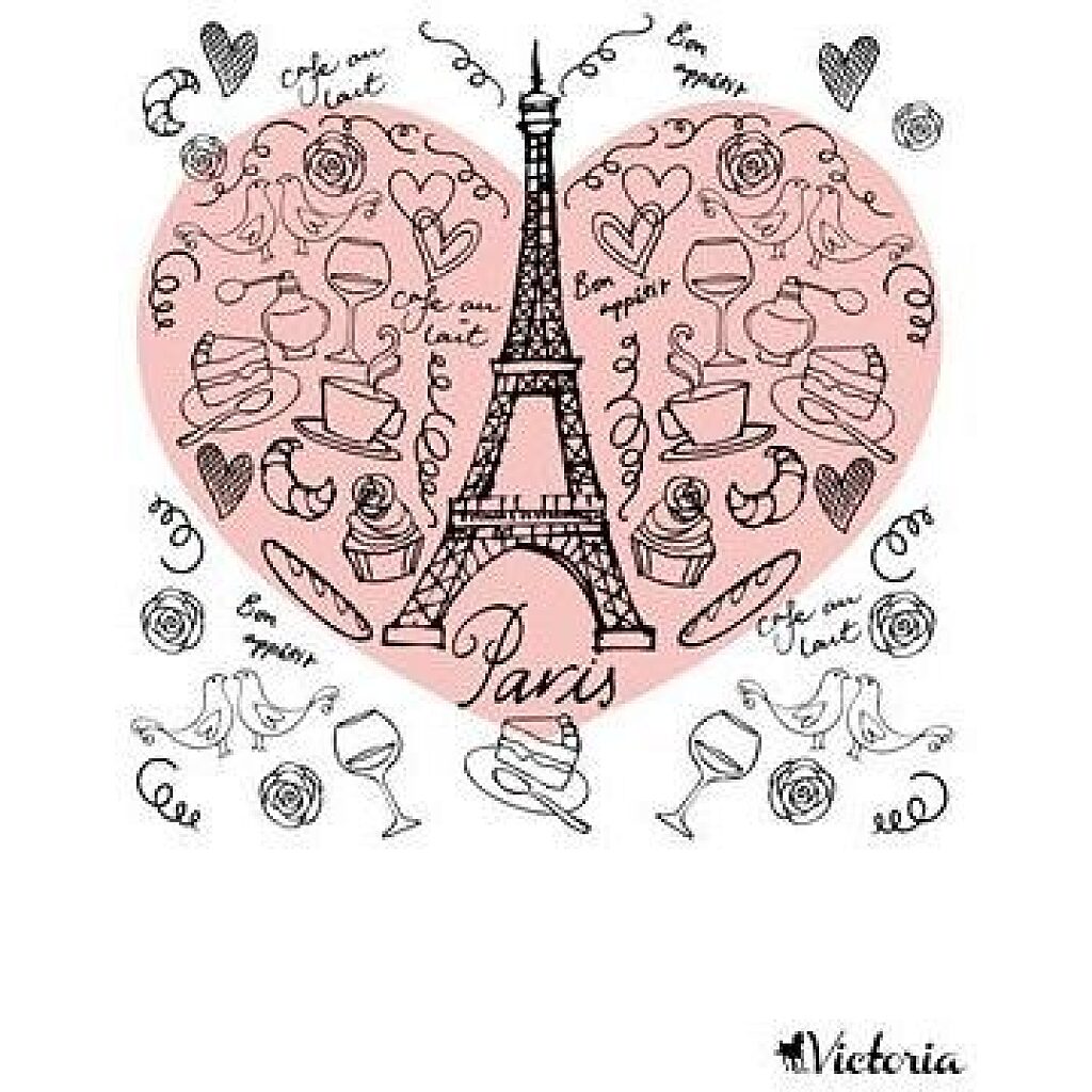 Victoria: Paris Love vonalas füzet 96 lapos - A4