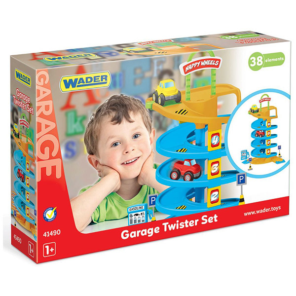 Wader: 38 darabos 5 szintes spirálpálya kisautókkal - 1. Kép