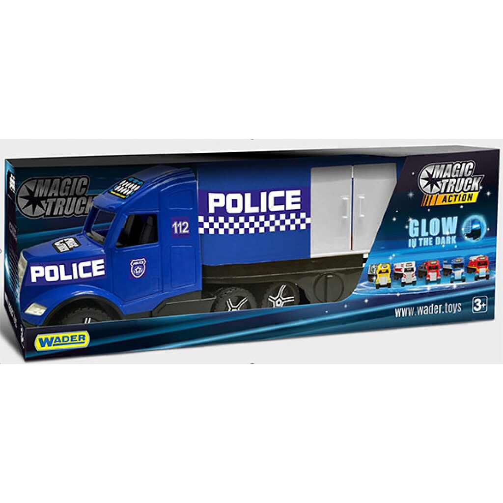 Wader: Magic Truck sötétben világító rendőrkamion - 81 cm - 1. Kép