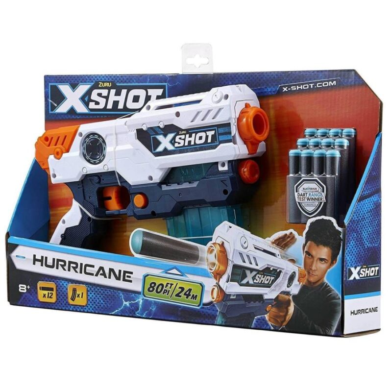 X-Shot Hurricane szivacslövő játékpisztoly - fehér - 2. Kép
