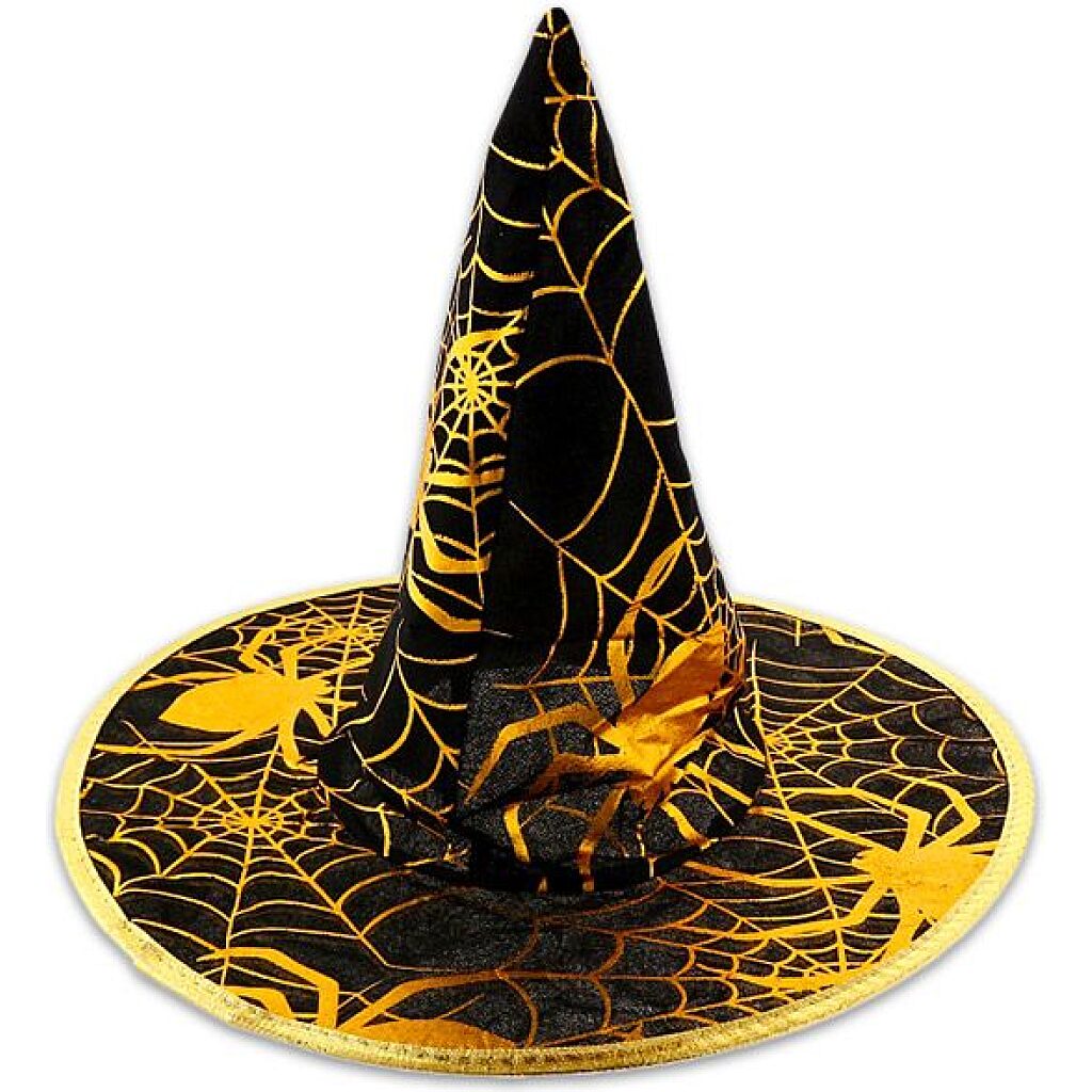 Arany pókhálós boszorkány kalap - 1. Kép